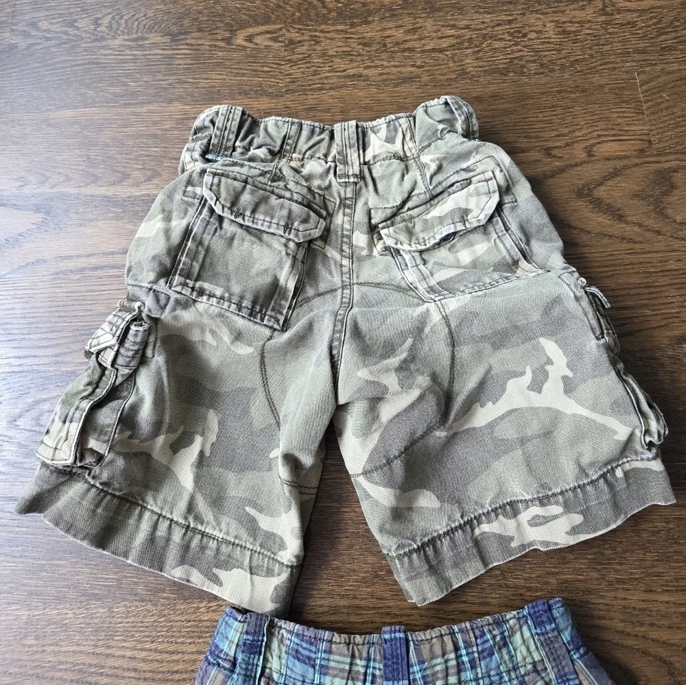 GAP Kids Camouflage and Plaid Cargo Shorts Set Of 2